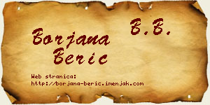 Borjana Berić vizit kartica